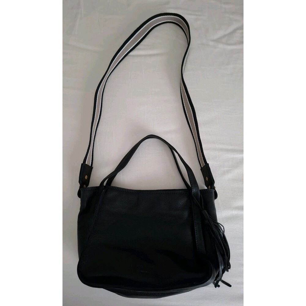 Margot Leather Fiona CB Black Leather Crossbody Convertible Tote